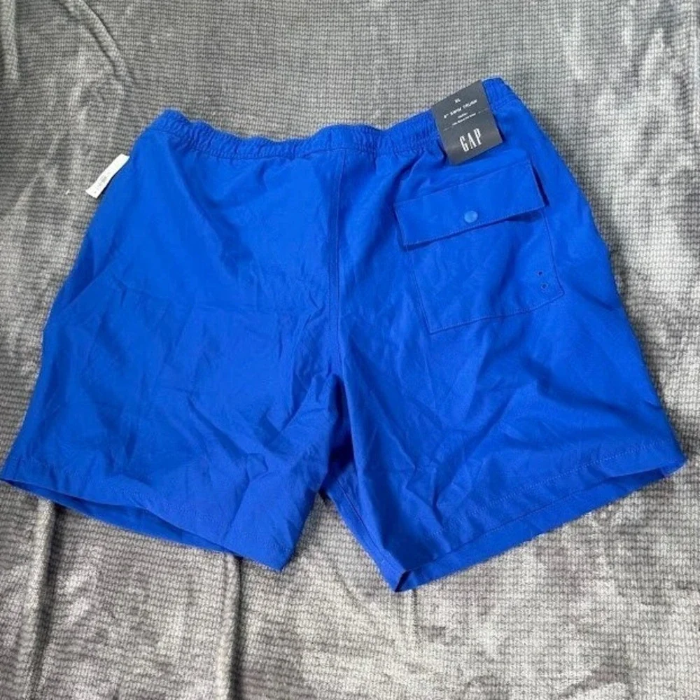 Gap Mens‎ Pool Shorts XL Blue Drawstrings 6 Inch Inseam Swim Trunks NWT 36X8